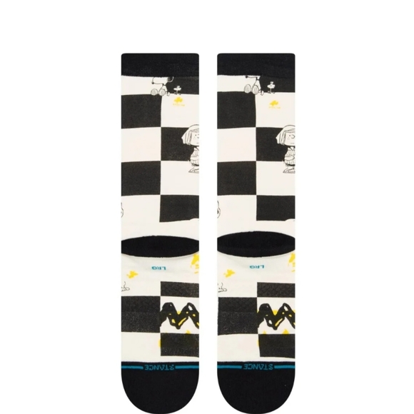 NWT Kid's Charlie Brown Peanuts Checked Stance Crew Socks - Picture 3 of 4